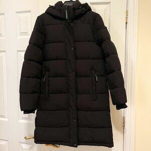 Petite 3/4 length Hooded Puffer Coat